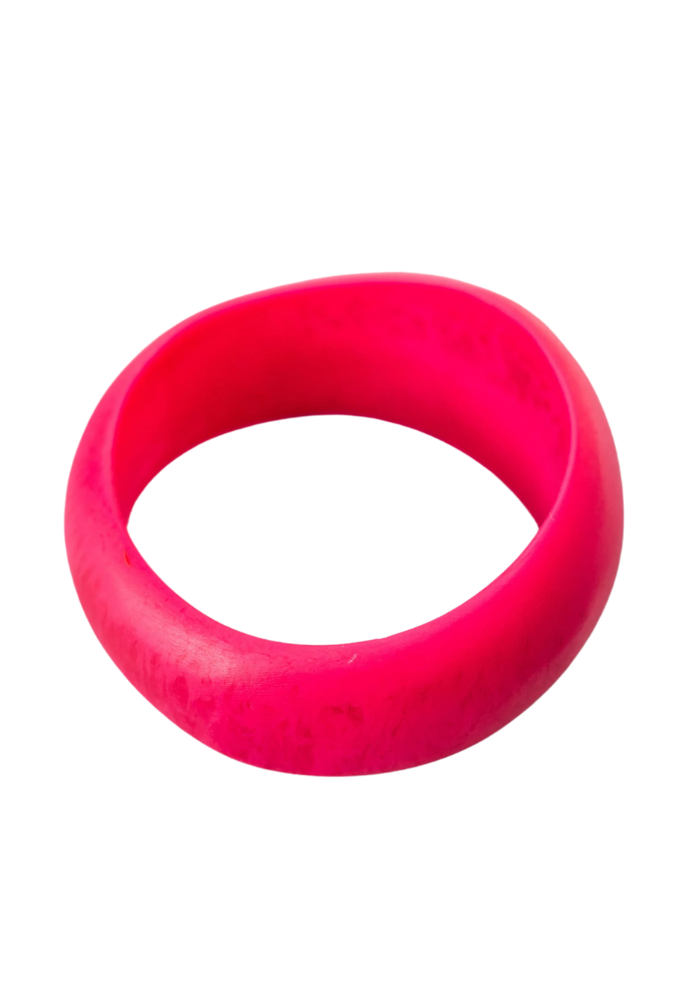 THICK RESIN STACKING CUFF - HOT PINK