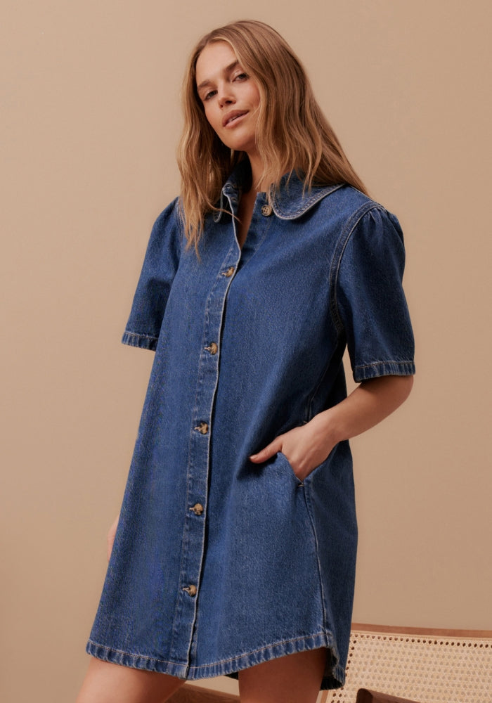 CERES LIFE SIENNA DENIM DRESS - FRESH INDIGO