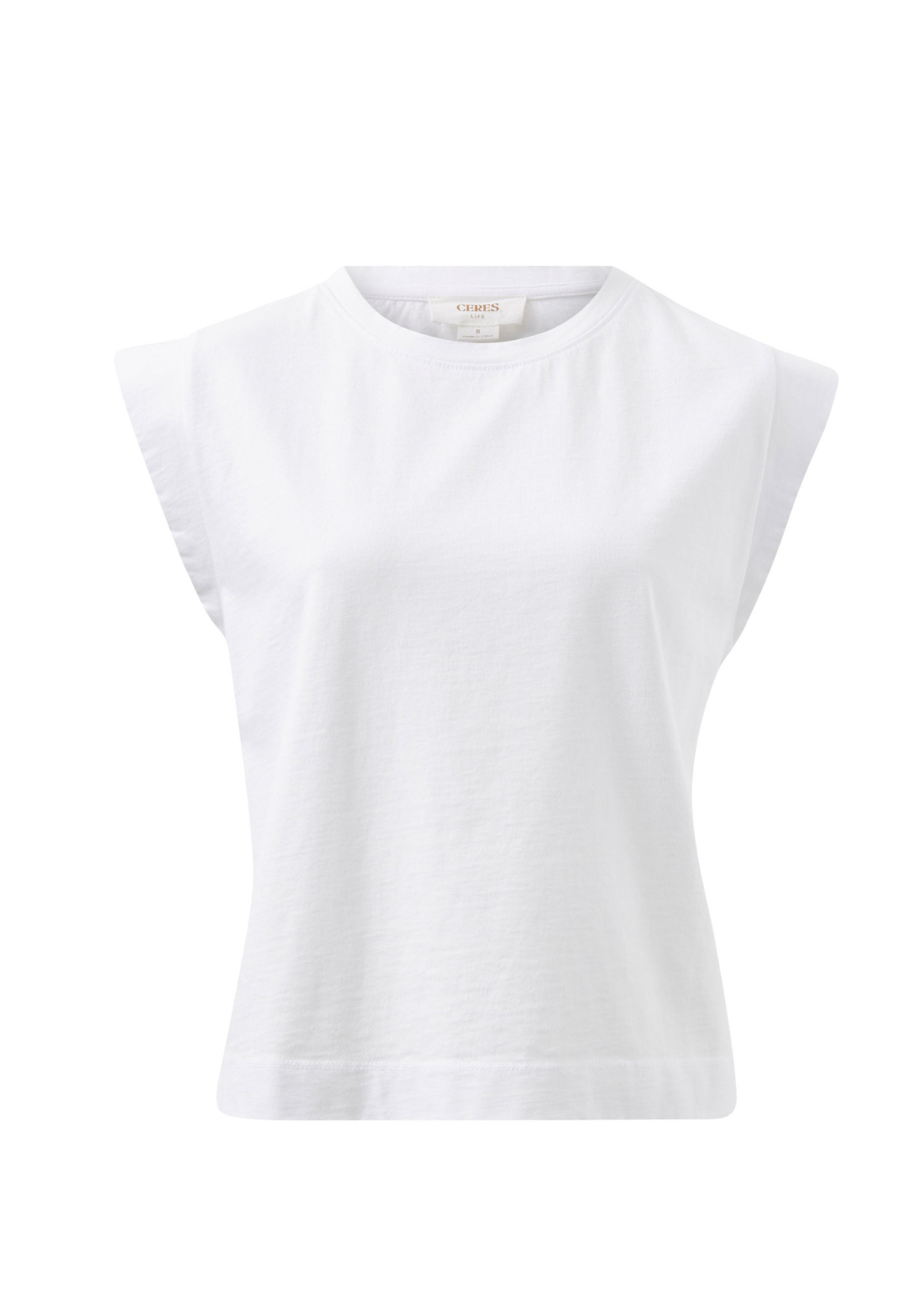CERES LIFE EXTENDED SHOULDER TEE - WHITE