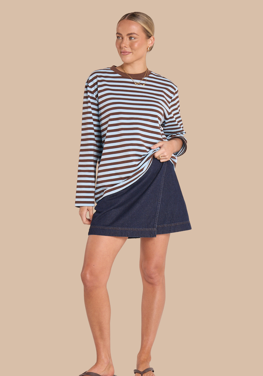 FEATHER + NOISE VIOLET WRAP SKIRT - DARK INDIGO