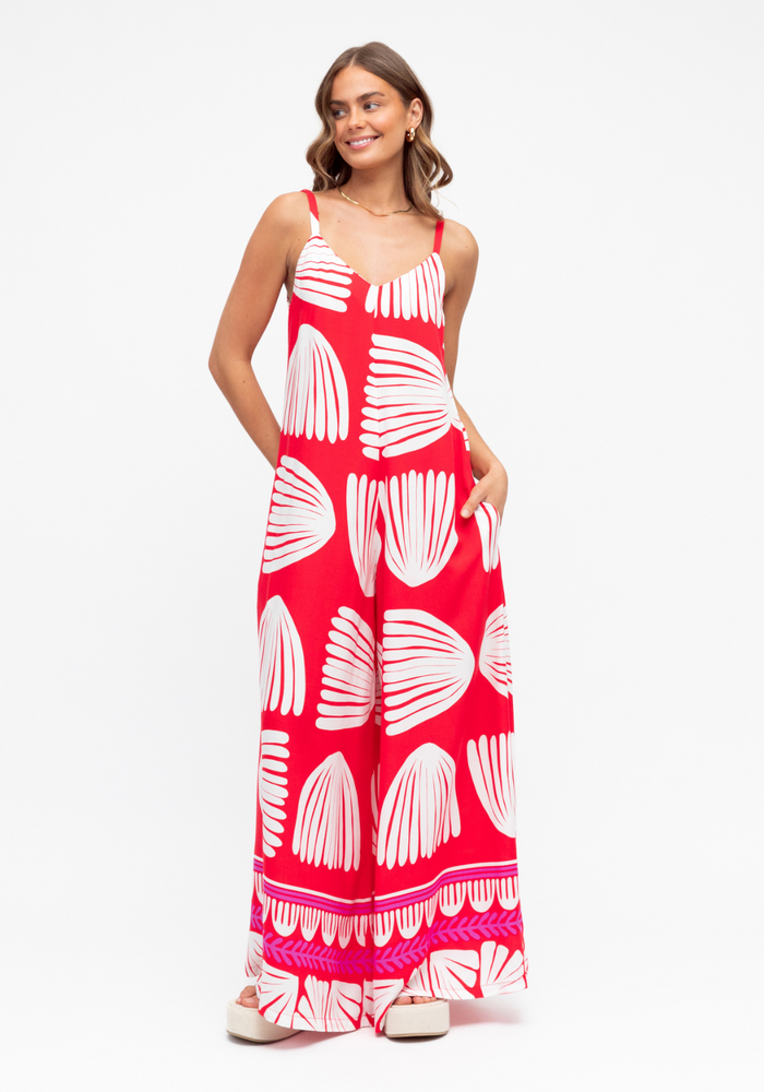 Load image into Gallery viewer, TALLULAH JUMPSUIT - RED &amp; WHITE