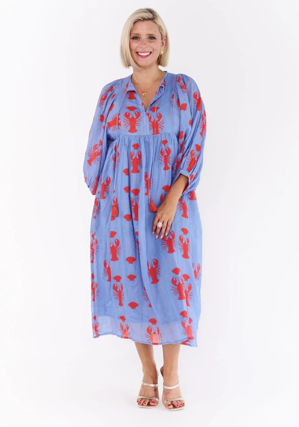 LOBSTER MIDI DRESS - BLUE