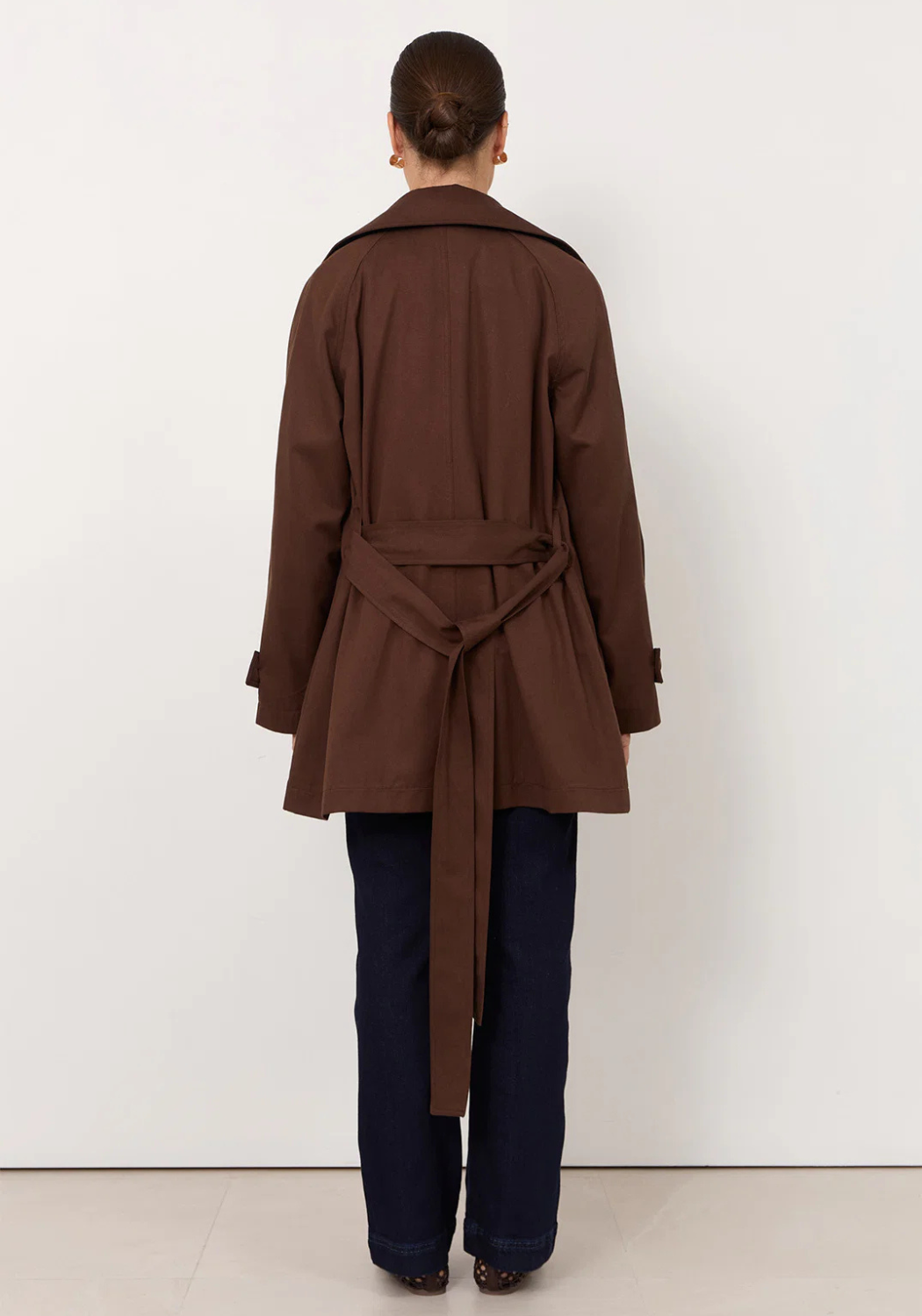 ADORNE PARIS SHORT TRENCH - CHOCOLATE