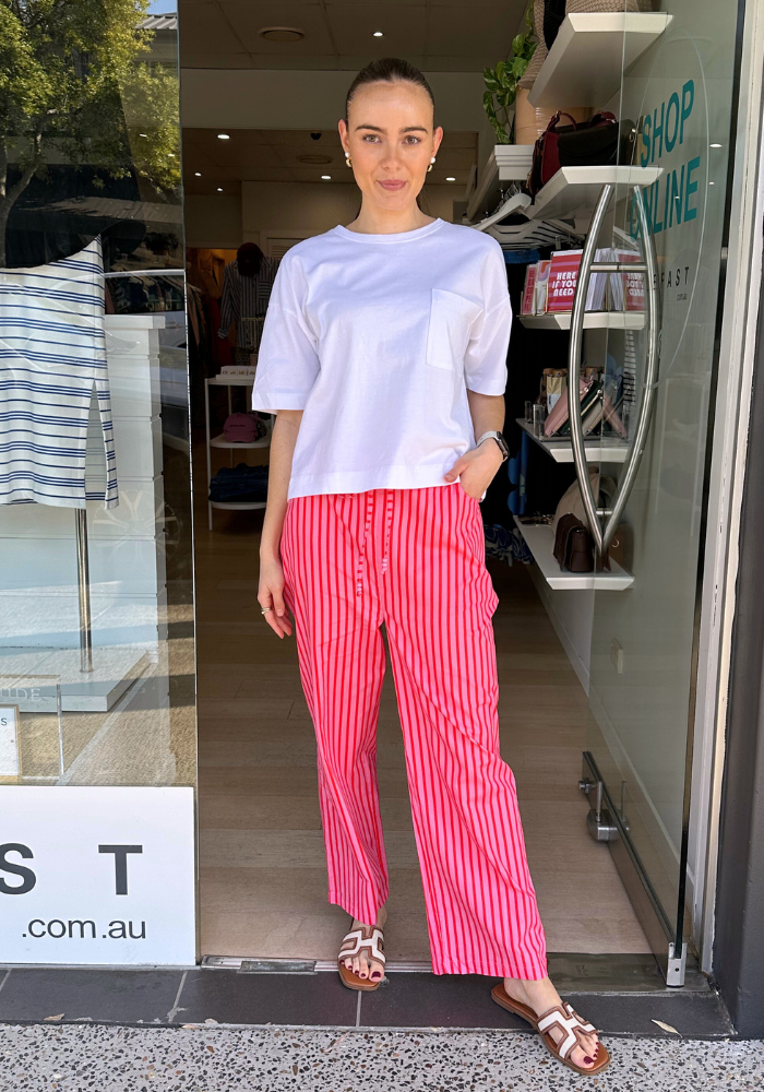 CALLIE COTTON PANTS - SAACHI STRIPE PRINT