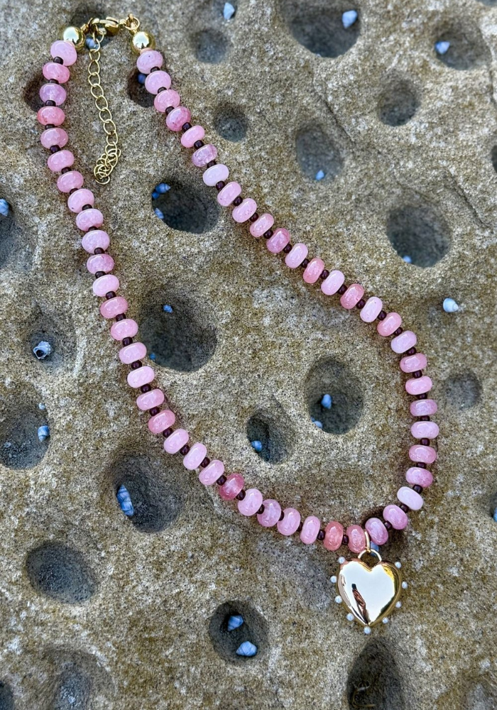 MOSK MELBOURNE LOVE NOTE NECKLACE - PINK
