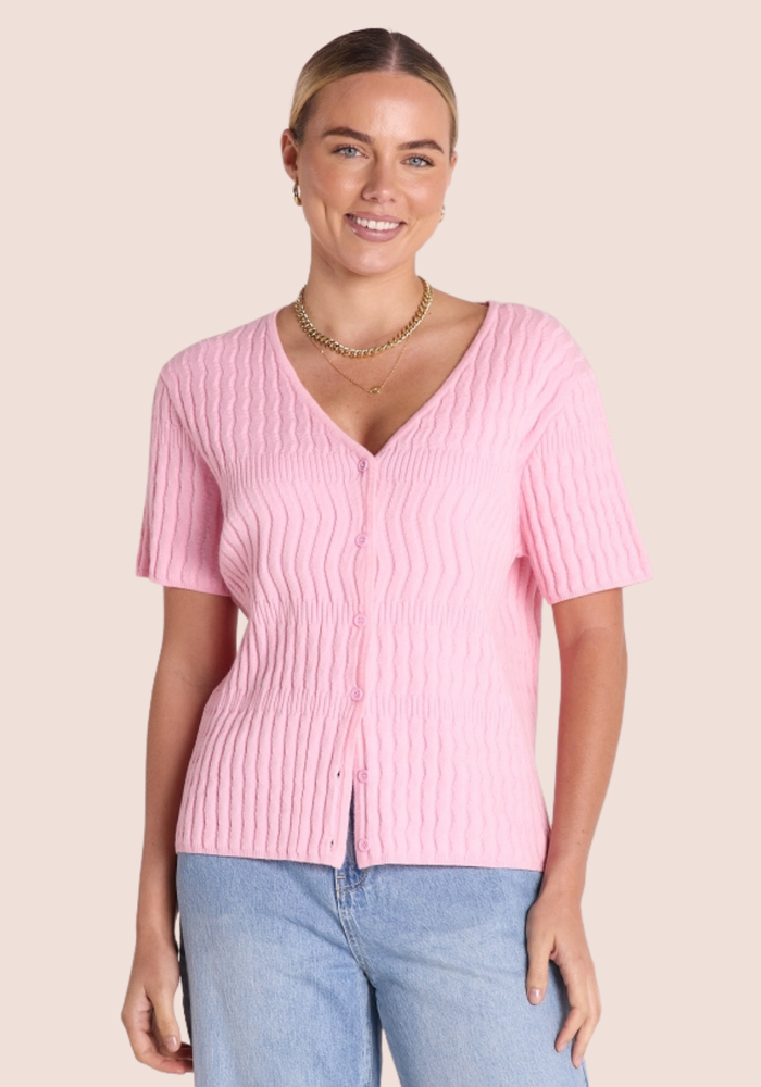 FEATHER + NOISE LAURA TOP - PINK