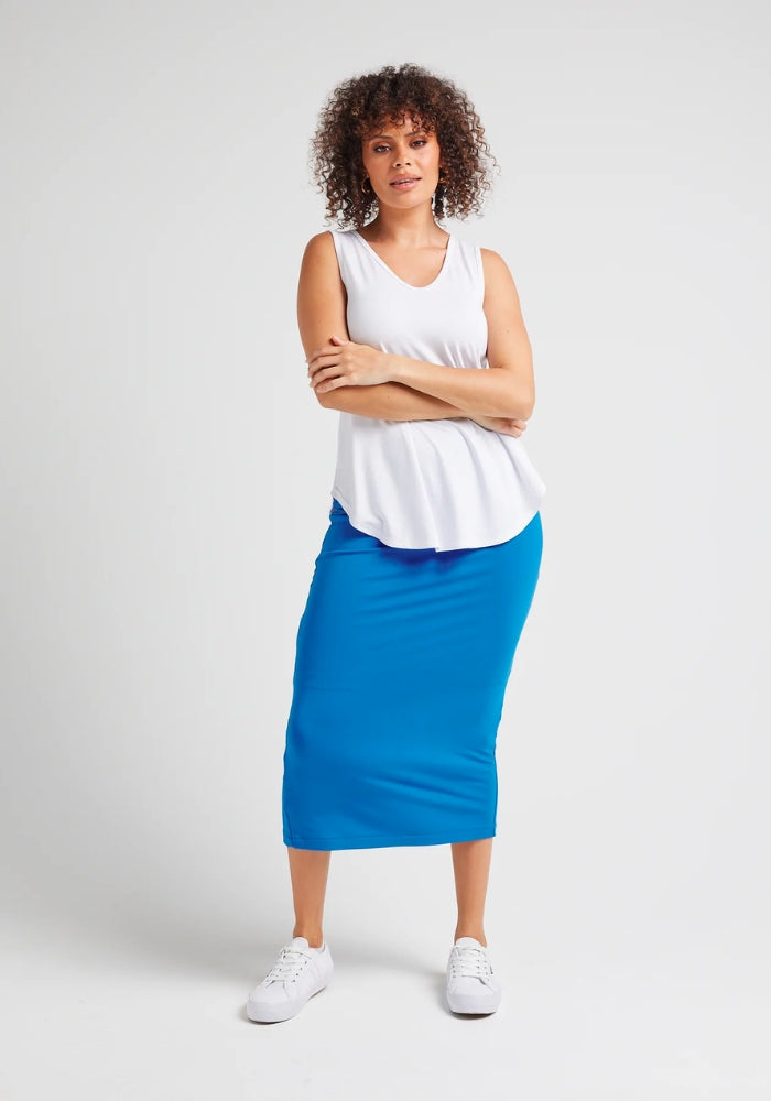 Load image into Gallery viewer, LOU LOU WHITNEY BAMBOO MAXI SKIRT - COBALT