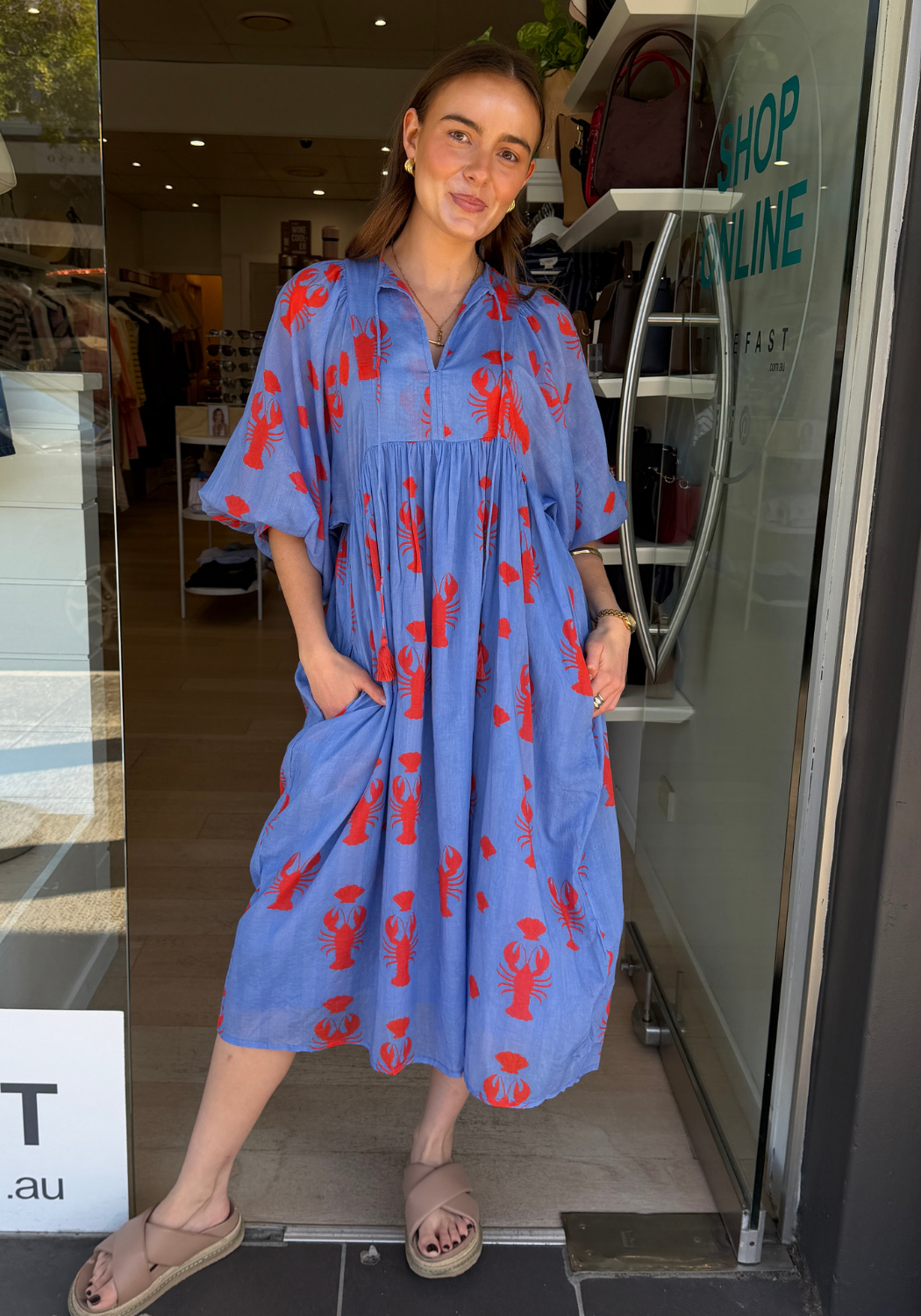 LOBSTER MIDI DRESS - BLUE