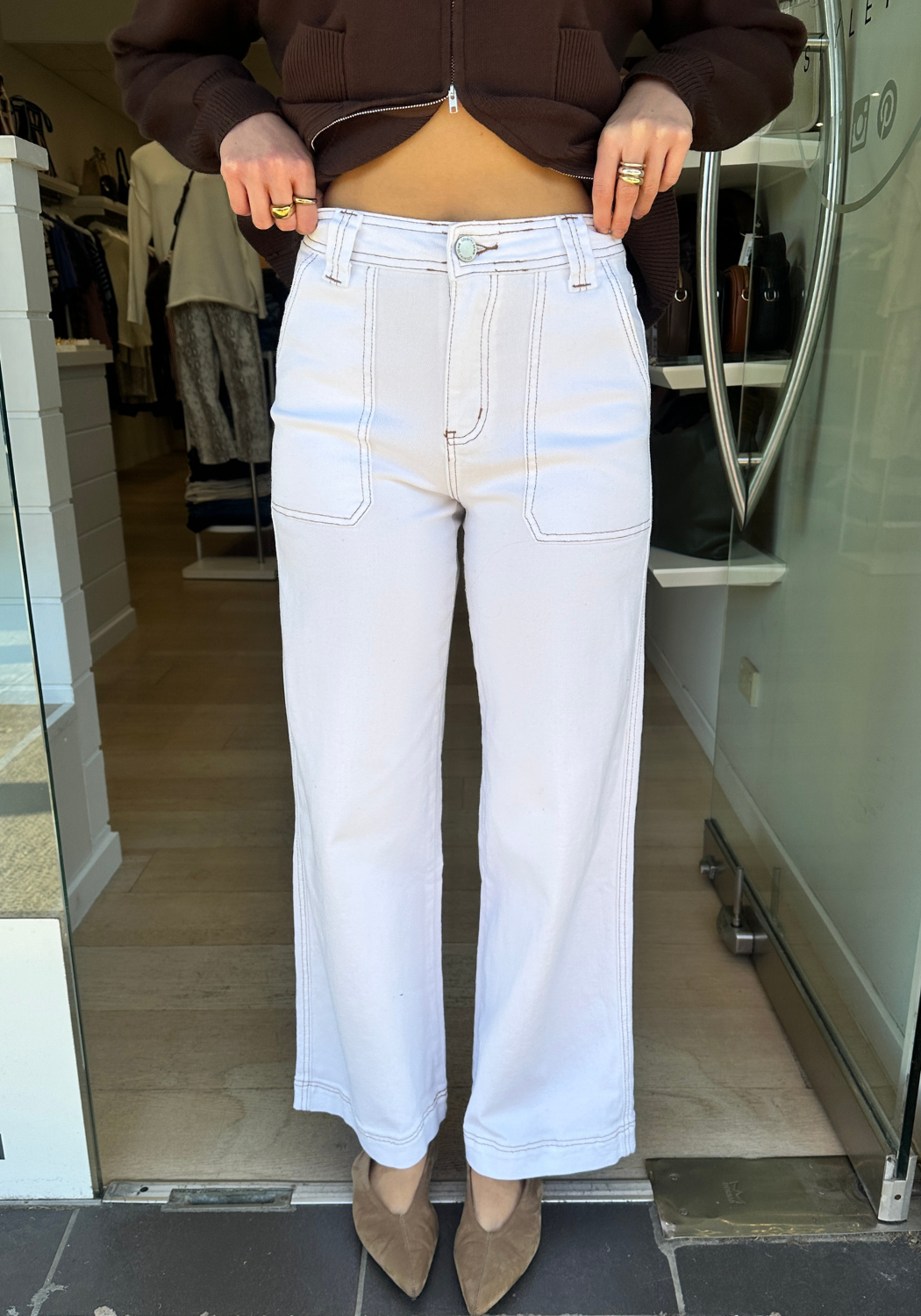 TAZ WIDE LEG JEAN - WHITE