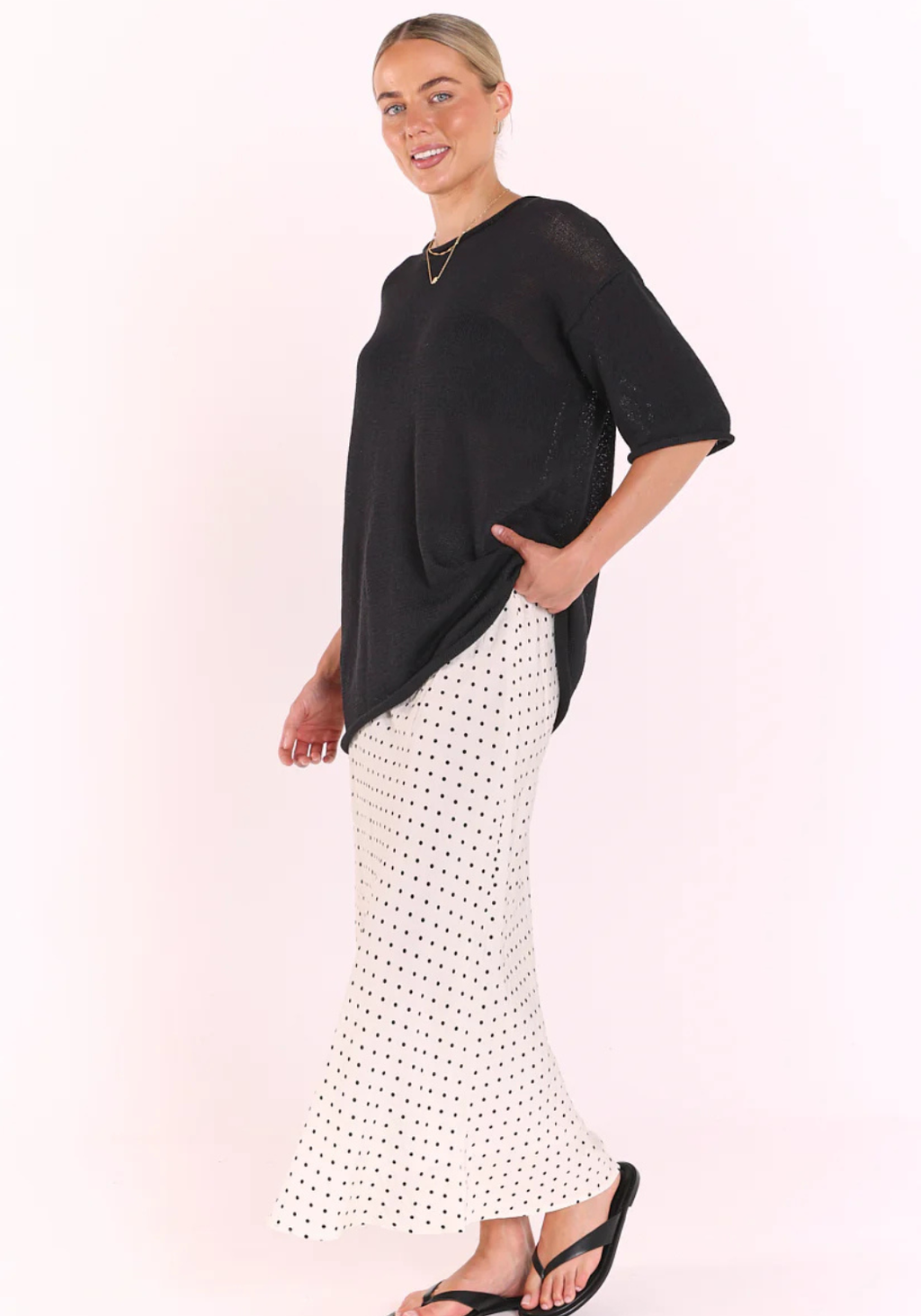 FEATHER + NOISE HARPER SKIRT - BLACK SPOT