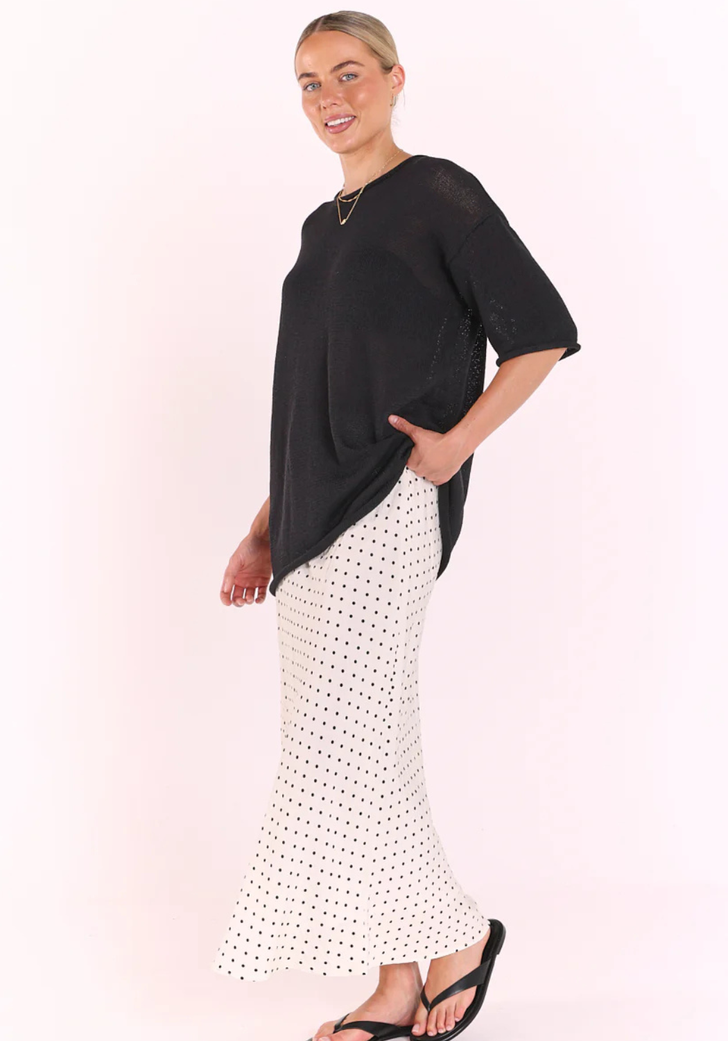 FEATHER + NOISE HARPER SKIRT - BLACK SPOT