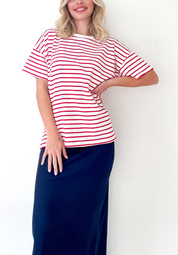 ELENA CLASSIC TEE - RED STRIPE