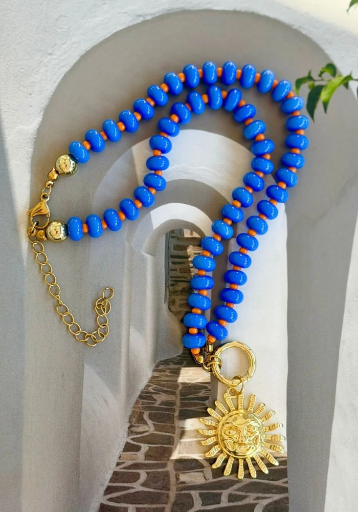 MOSK MELBOURNE SOLE BLU NECKLACE - COBALT BLUE