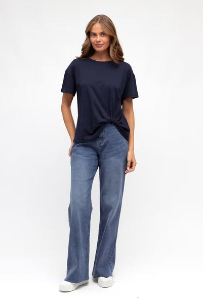 JESSIE EASY TUCK TEE - NAVY
