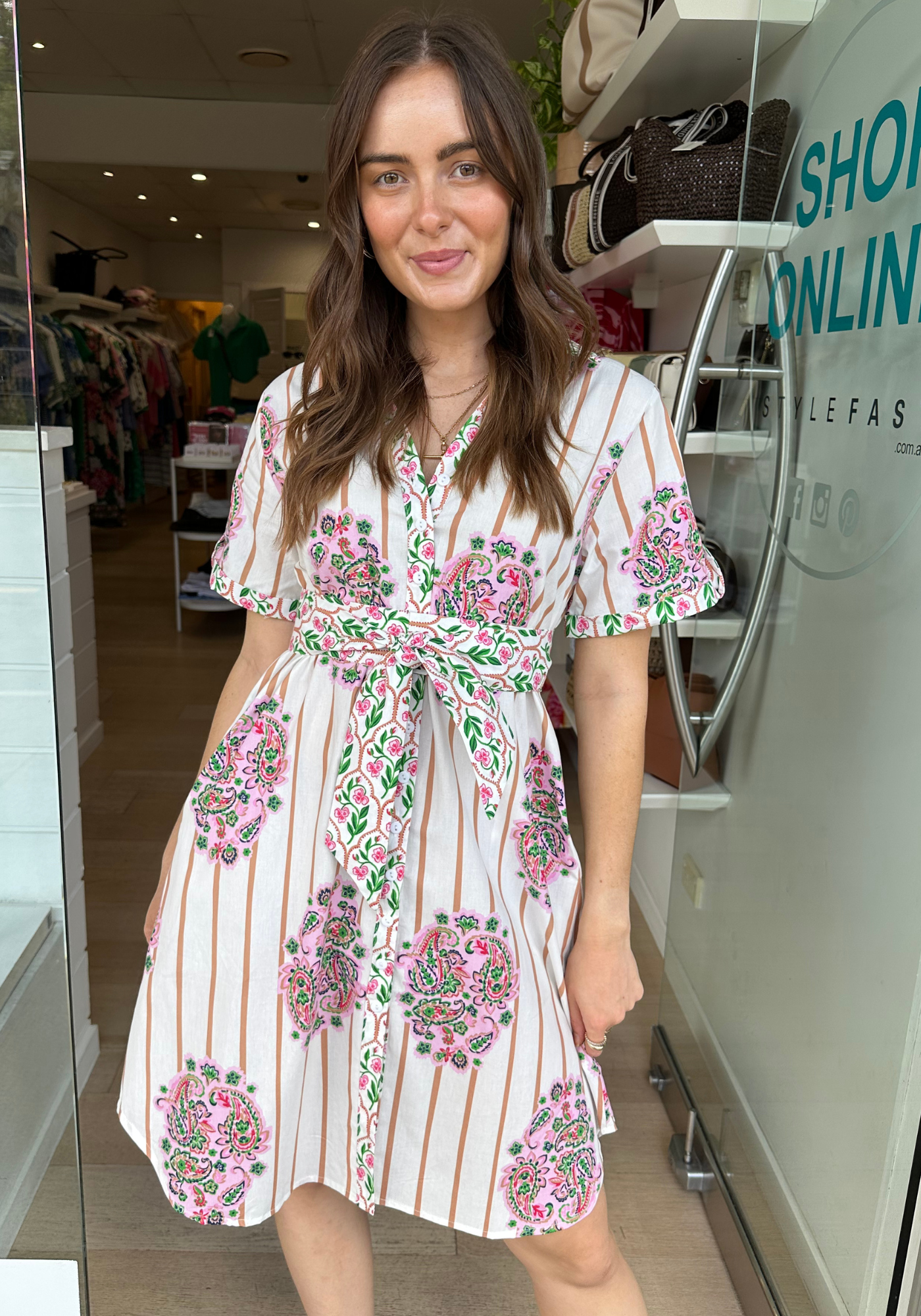 TAMZIN MINI SHIRTDRESS - WHITE FLORAL