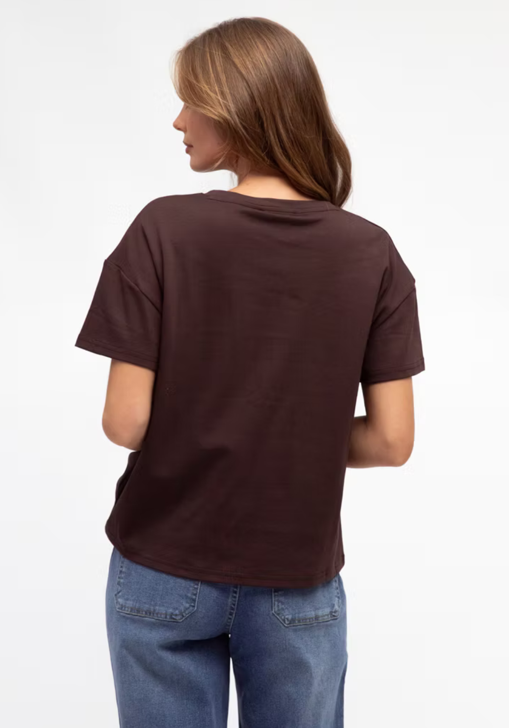 JESSIE EASY TUCK TEE - CHOCOLATE