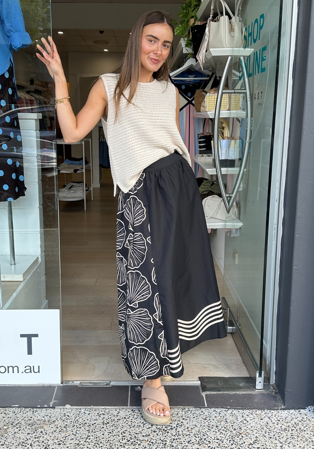 CLOVER MAXI SKIRT - BLACK PRINT
