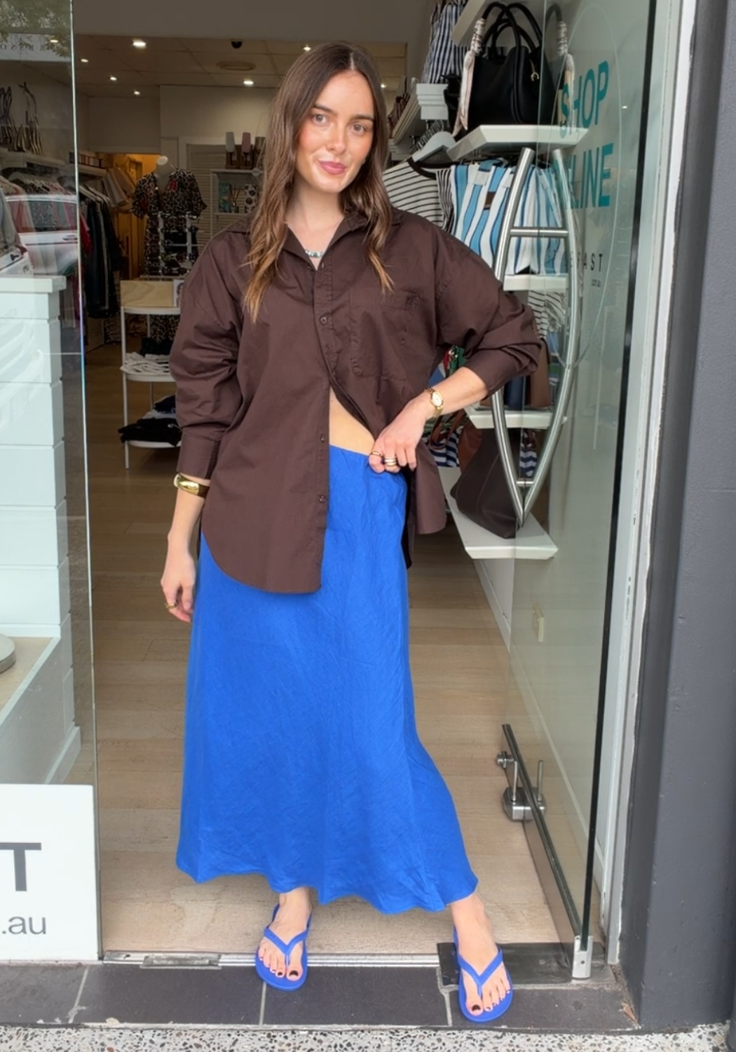 CAPRI SLIP SKIRT - COBALT BLUE