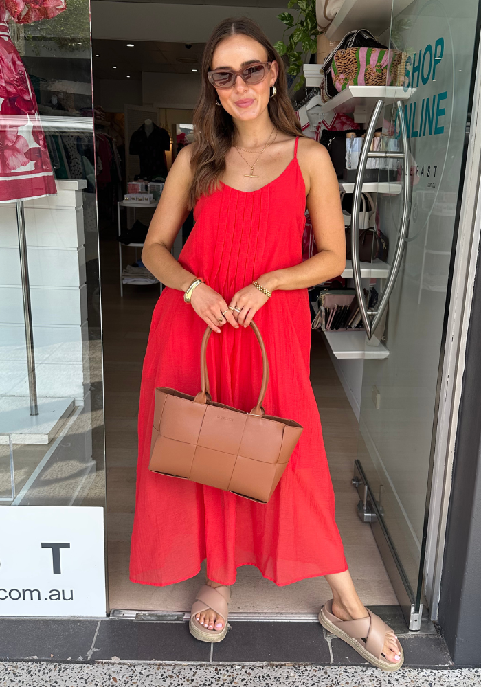 LARA SHIFT MAXI DRESS - RED