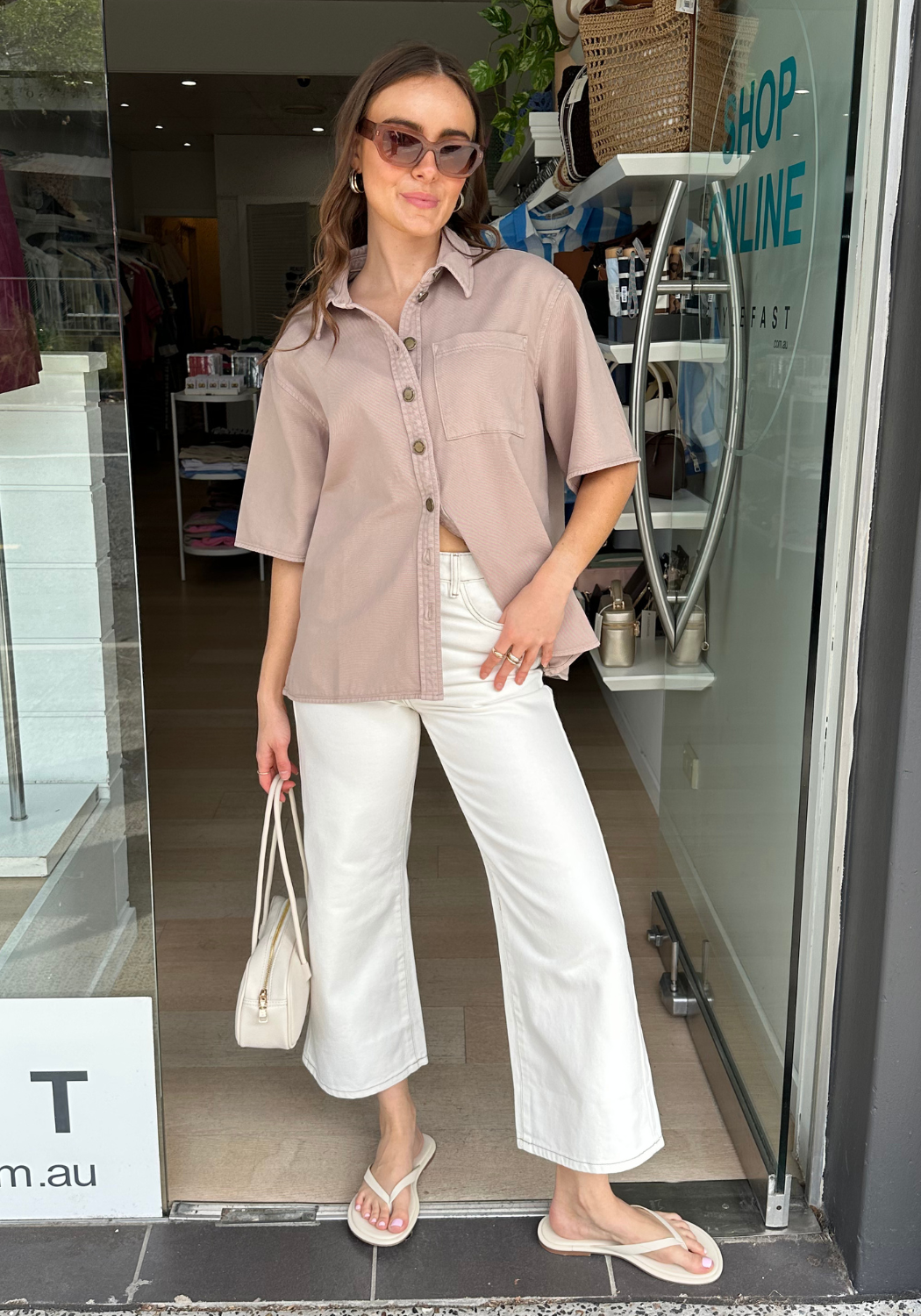 FEATHER + NOISE ARLO SHIRT - MOCHA