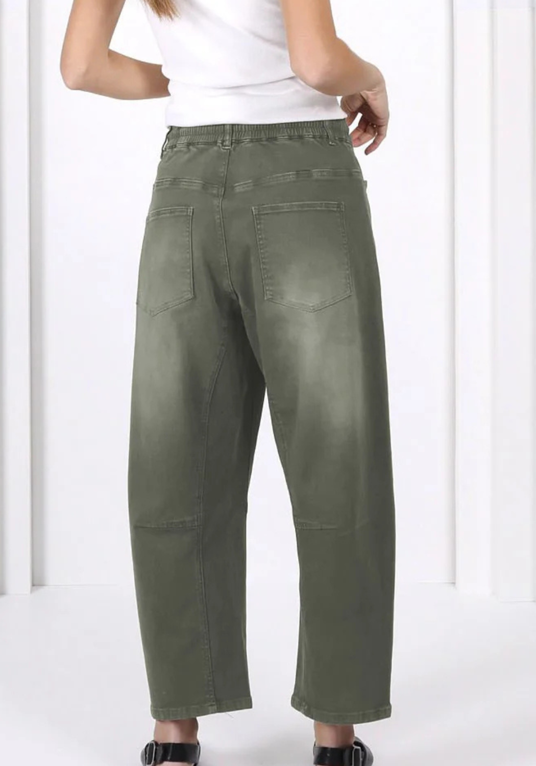 LEO DENIM BARREL JEANS - KHAKI
