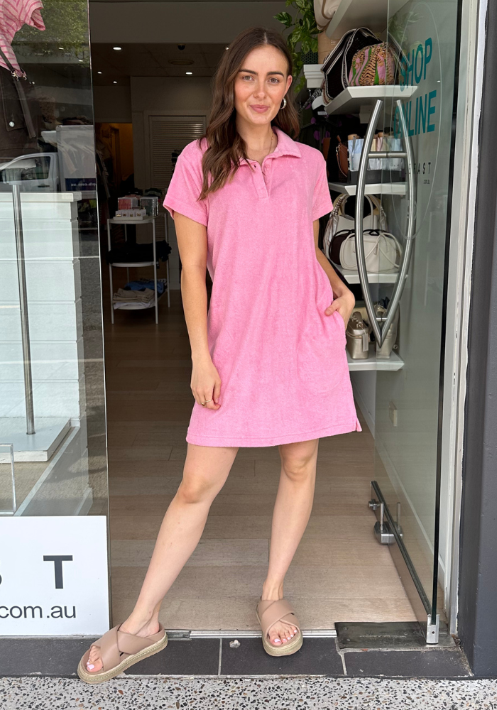 ITAMI TERRY DRESS - PINK