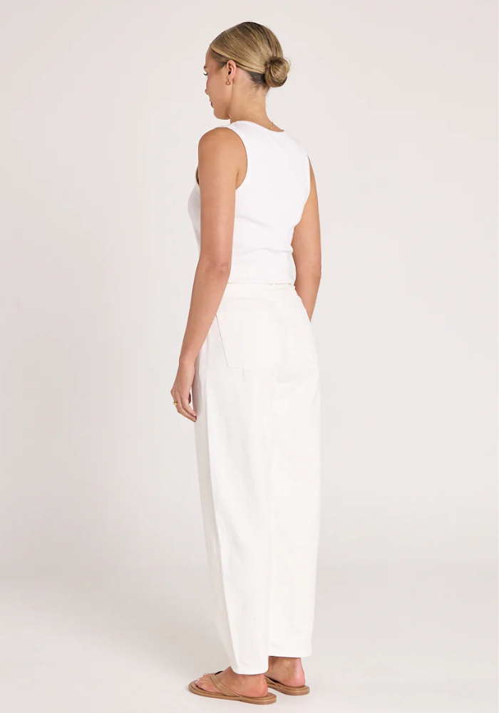 FEATHER + NOISE LOLA BARREL JEAN - WHITE