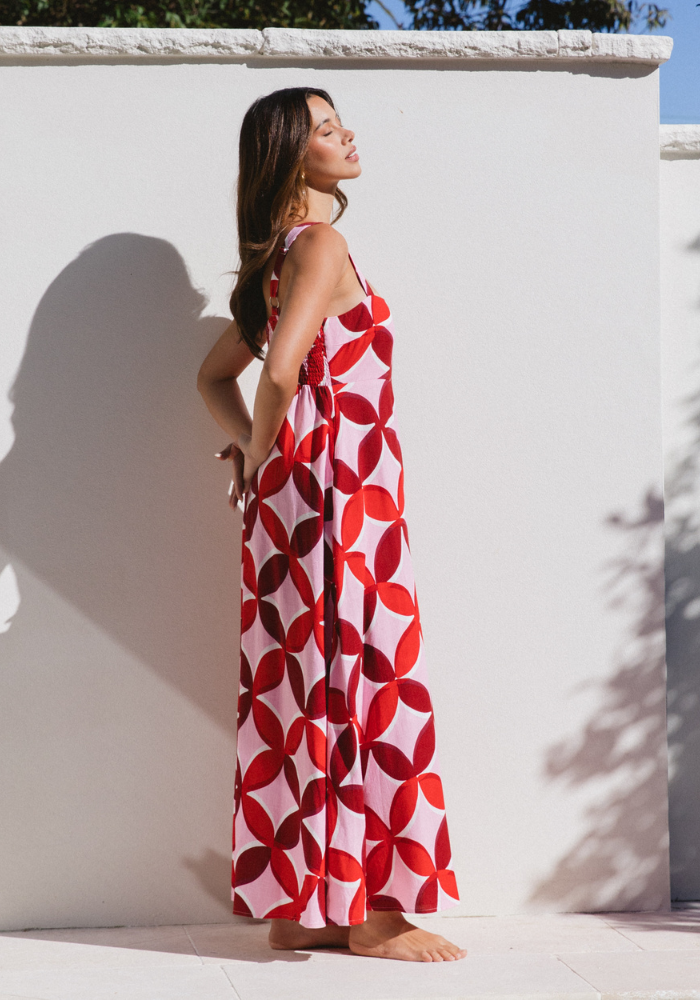 Load image into Gallery viewer, BAMBINA MAXI DRESS - RETRO PRINT