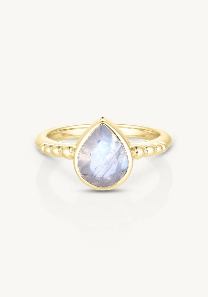 TONI MAY AMIE MOONSTONE STACKER - GOLD