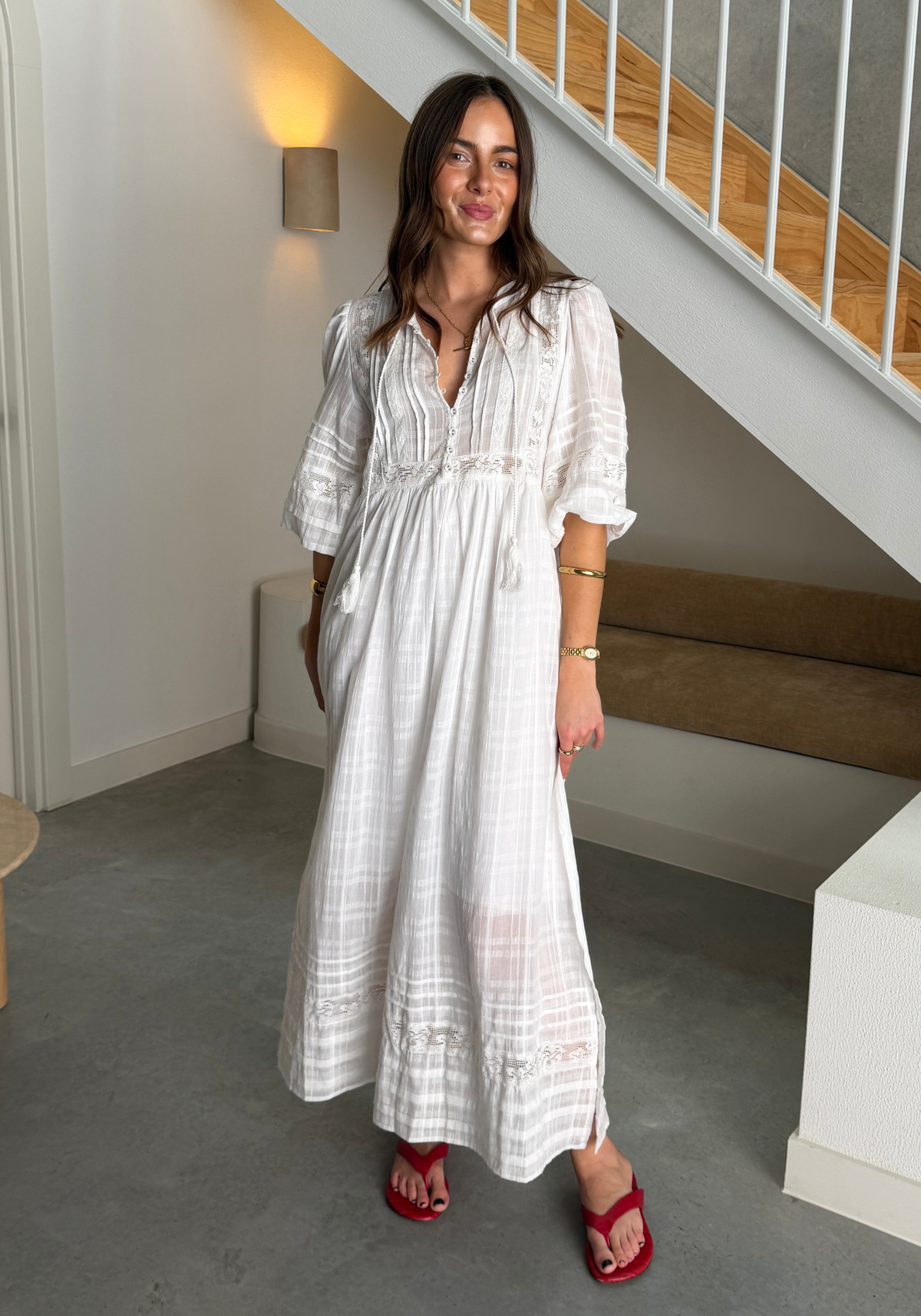 ANNALEISE COTTON DRESS - WHITE