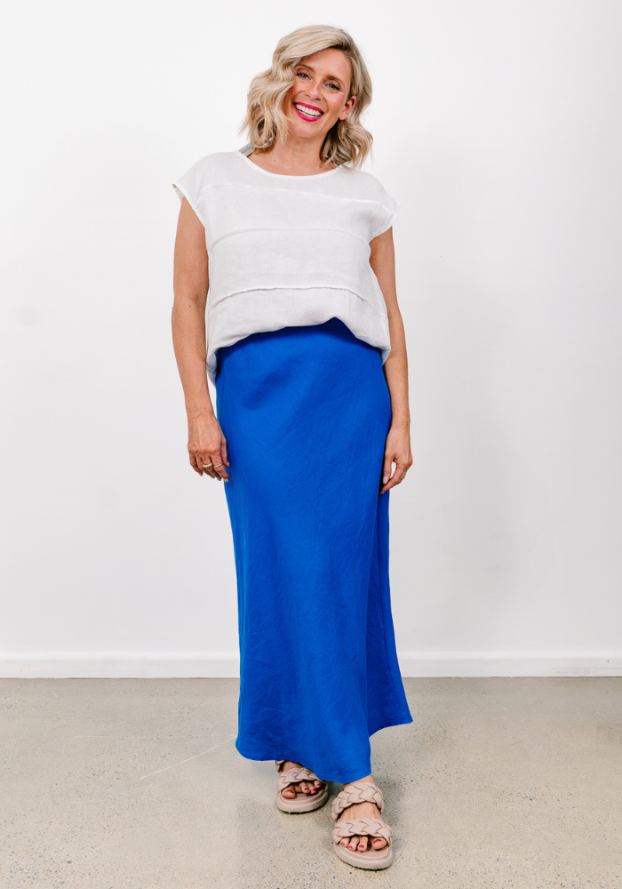 CAPRI SLIP SKIRT - COBALT BLUE