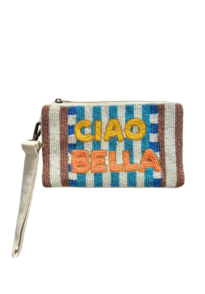 ZODA CIAO BELLA CLUTCH - BLUE/CHOC