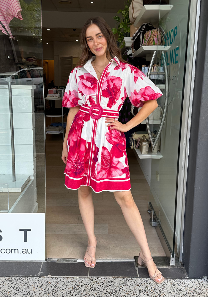 LIORA MINI DRESS - PINK FLORAL