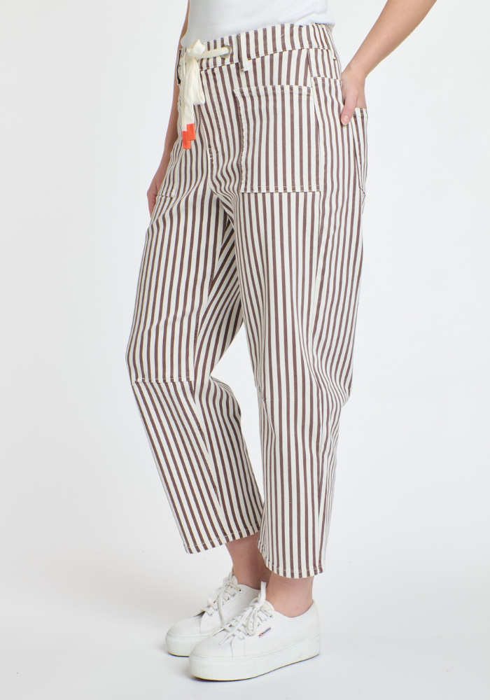 CARTER BARREL JEAN - CHOCOLATE STRIPE