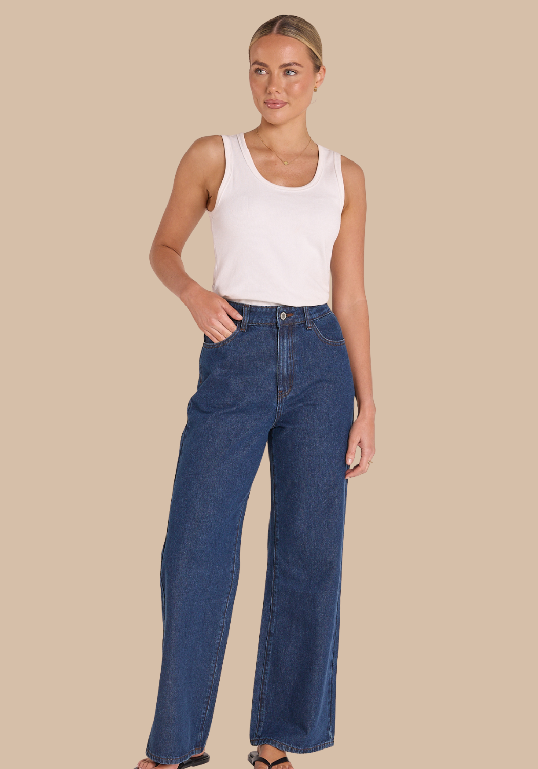 FEATHER + NOISE CASSIE WIDE LEG JEAN - INDIGO BLUE