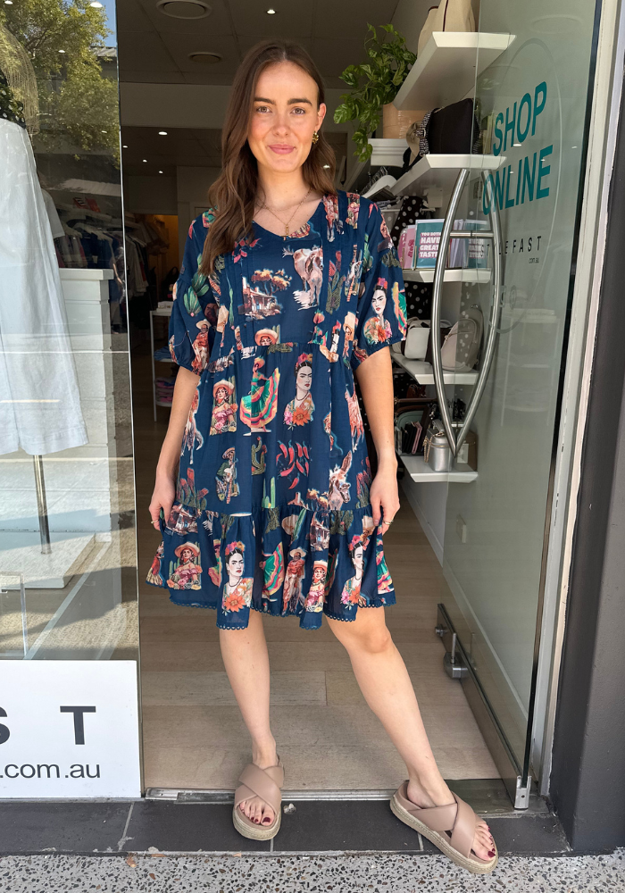 LULALIFE ARRIBA DRESS - NAVY