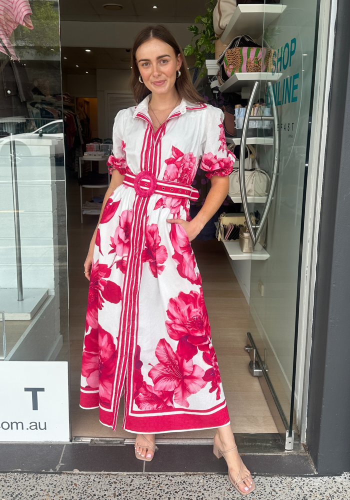 DELLA MAXI DRESS PINK FLORAL – StyleFast