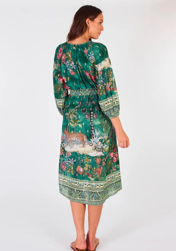 RUBYYAYA LE TIGRE DRESS - GREEN MULTI