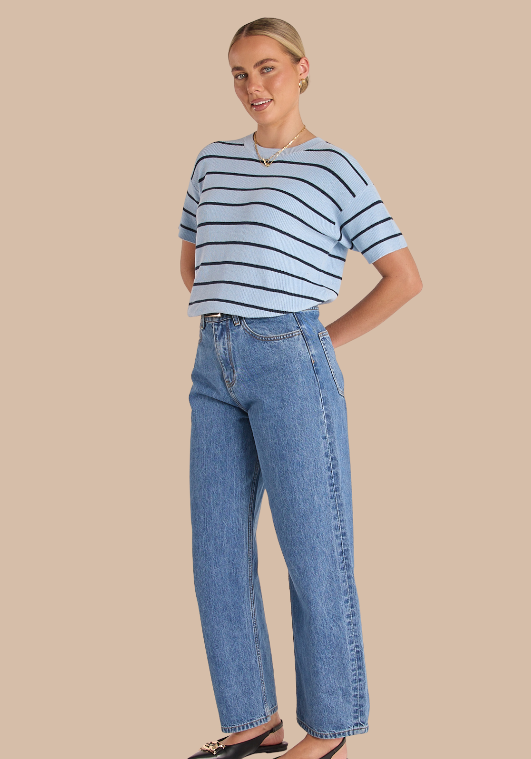 FEATHER + NOISE LOLA FULL LENGTH BARREL JEAN - BLUE