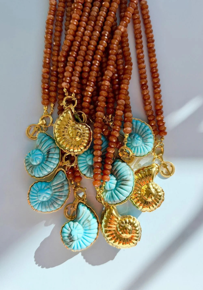 MOSK MELBOURNE AMMONITE TREASURE NECKLACE - CHOCOLATE