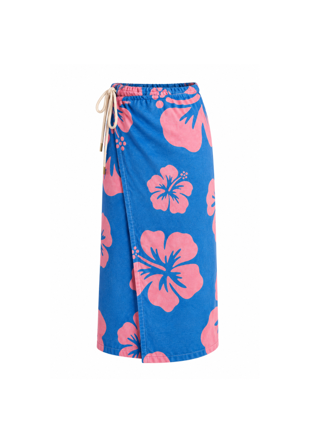SASSY SURF OCEAN BLOOM BEACH TOWEL SKIRT - BLUE/PINK