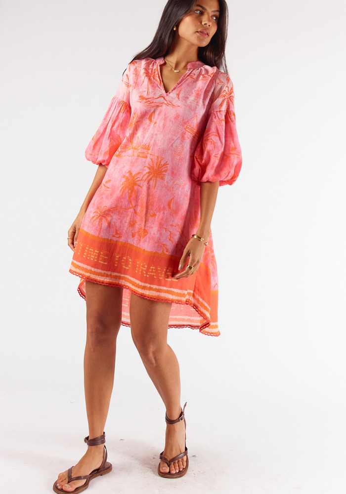 Load image into Gallery viewer, RUBYYAYA SEAWORLD DRESS - CORAL