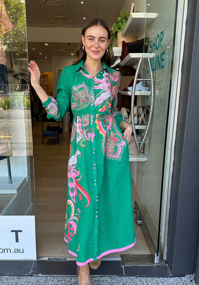 LA PALMA DRESS - GREEN PRINT