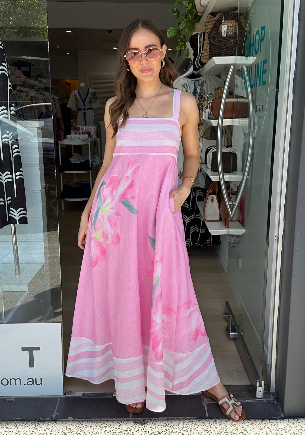 PIPER MAXI DRESS - PINK FLORAL