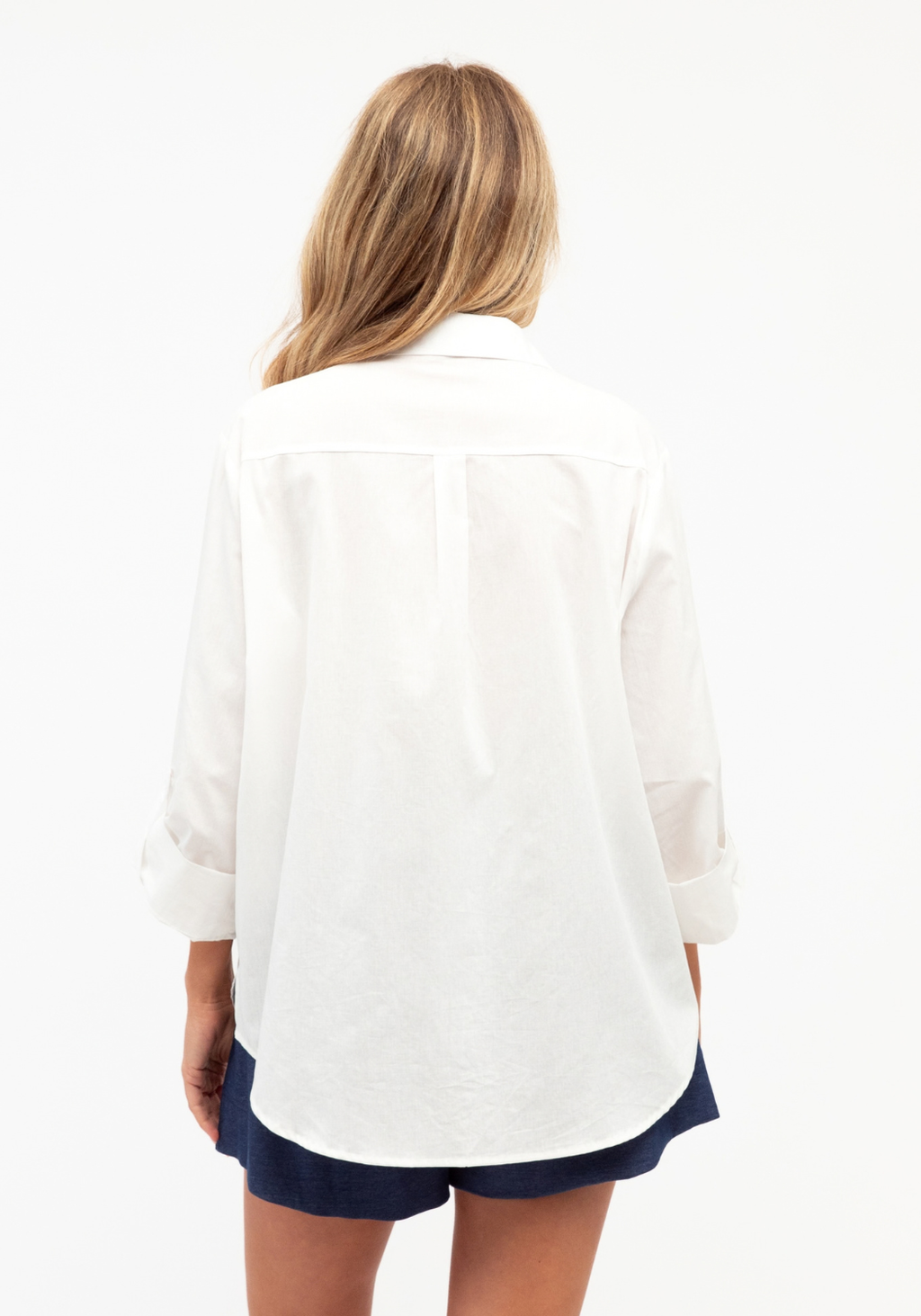 MAS AMORE EMBROIDERED  BUTTON THROUGH SHIRT - WHITE