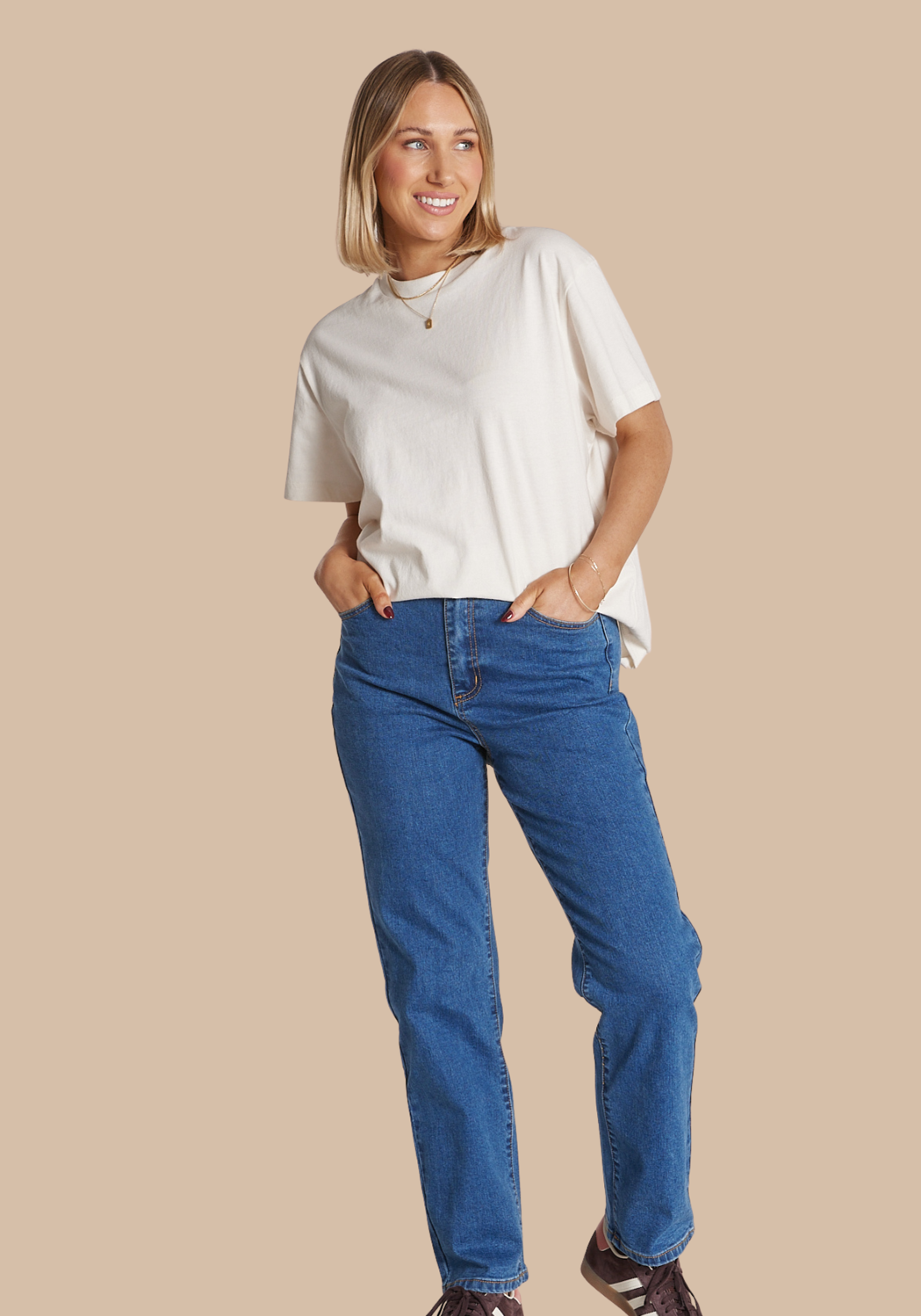 FEATHER + NOISE CARTER TEE - STONE