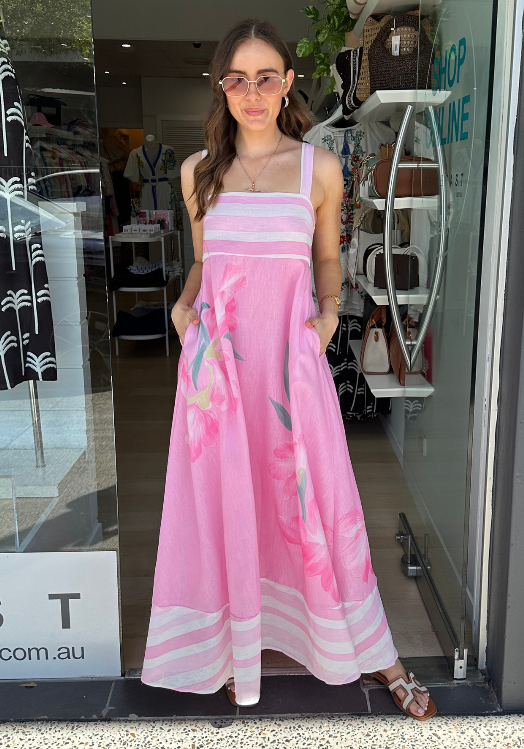PIPER MAXI DRESS - PINK FLORAL