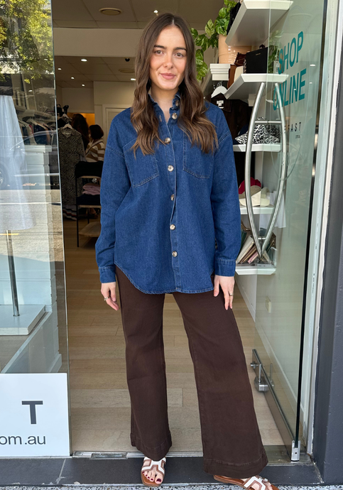 BY FRANKIE COWGIRL SHACKET - DENIM