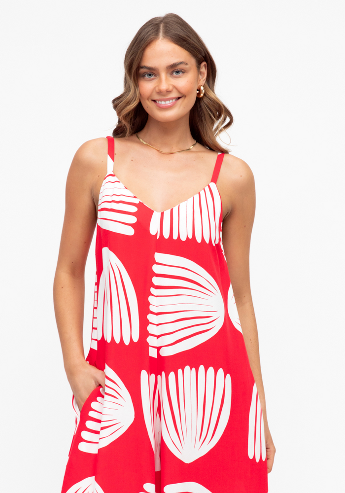 Load image into Gallery viewer, TALLULAH JUMPSUIT - RED &amp; WHITE