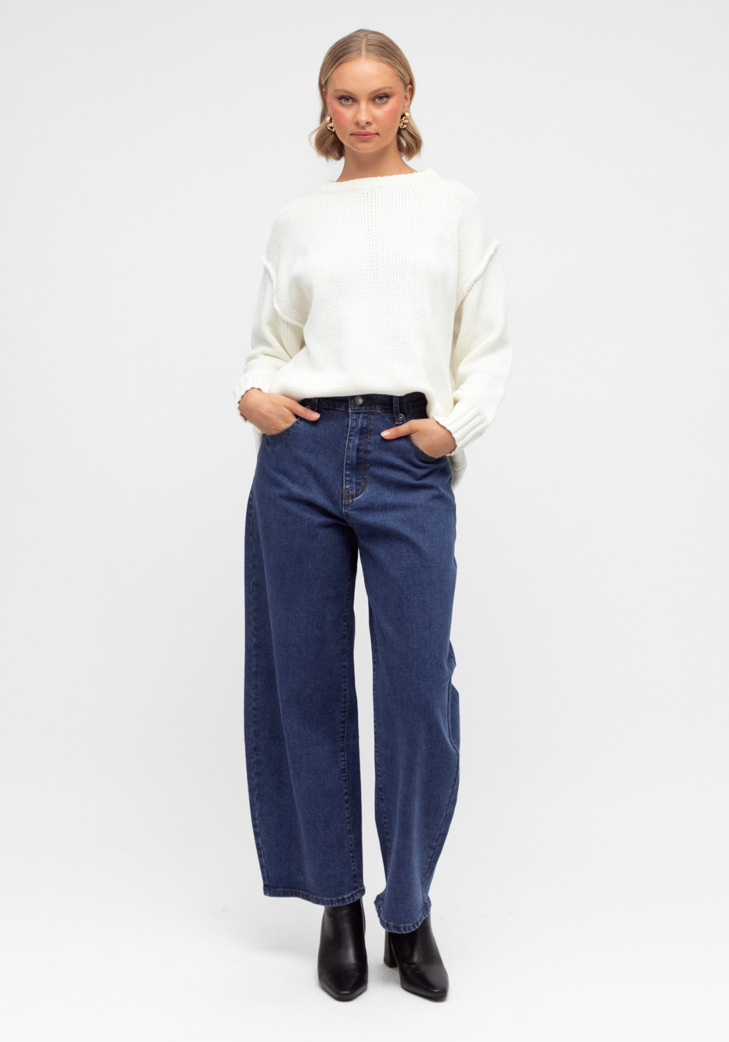 CLARA RELAXED COTTON KNIT - IVORY